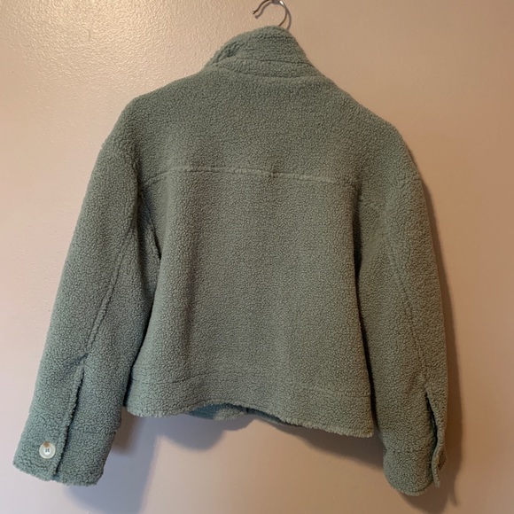 Lush Sage Green Teddy Jacket - Picture 2 of 6